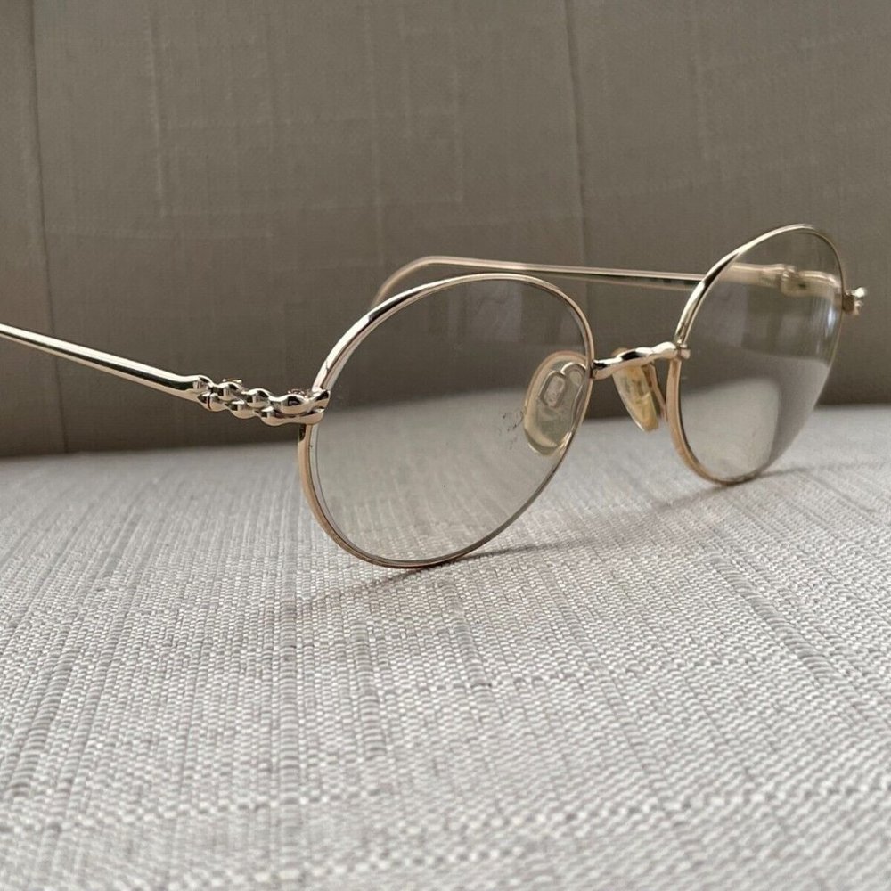 Vintage Liz Claiborne Women Eyeglasses Gold Tone Glasses Made in Italy